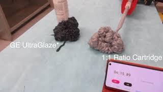 Flow Rate Comparison- GE UltraGlaze™ 4600 SSG sealant VS. 1:1 CTG