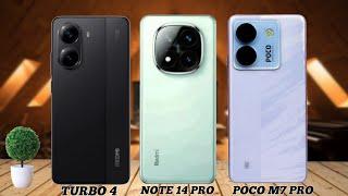 REDMI TURBO 4 vs REDMI NOTE 14 PRO vs POCO M7 PRO