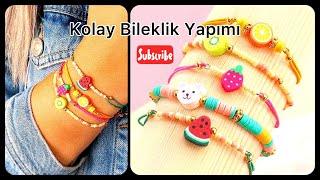 FİMO BONCUKLU KOLAY BİLEKLİK YAPIMI  | kendin yap bileklik | Heishi beaded bracelet