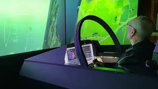 Swedish Air Force SAAB JAS 39E Gripen simulator at the Flight Museum in Linkoeping