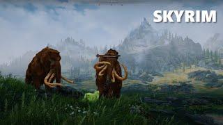 First Person Mammoth Hunting In MODDED Skyrim