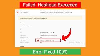 Failed Hostload Exceeded: Fix Error in Google Search Console