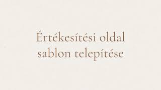 Értékesítési oldal sablon telepítése