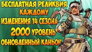 Изменения 14 сезона Apex Legends / Бесплатная Реликвия каждому / 2000 уровней / Новости Апекс