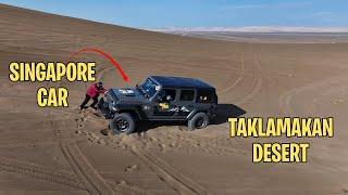 Singapore Car Stuck in Xinjiang, China Desert