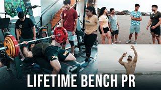 LIFETIME BENCH PRESS PR WITH THE GANG ( 180 KG FOR REPS )