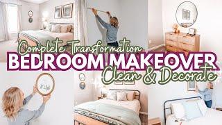 COMPLETE TRANSFORMATION GUEST BEDROOM DECORATE & CLEAN WITH ME- DECORATING ON A BUDGET 