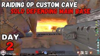 Online Raiding BROKEN Custom Cave And Solo Defense Against Alpha Tribe -Ark Survival PvP