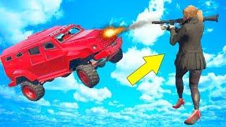 ЧИТЕРЫ ВЗРЫВАЮТ МАШИНЫ В ГТА 5 ОНЛАЙН! БЕГУНЫ С RPG ПРОТИВ МАШИН! УГАР В GTA 5 ONLINE!