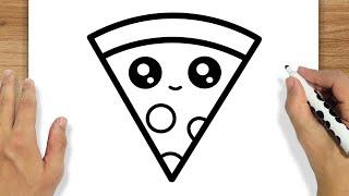 COMO DESENHAR UMA FATIA DE PIZZA KAWAII