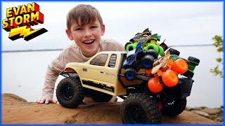 RC Crawlers Find Dragon Monster Trucks and Secret Monster Jam Toy Surprise