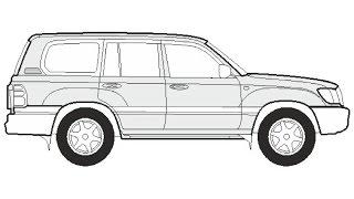 How to Draw a Toyota Land Cruiser 100 / Как нарисовать Toyota Land Cruiser 100