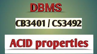 ACID properties in DBMS tamil||CB3401||CS3492||Anna university reg-2021.