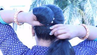 1 minute everyday juda hairstyle for long hair | low bun hair style for women