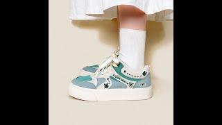 Milk Tea Colorblock Round Toe Shoes #canvasshoes #kawaii #kawaiikpop #kawaiishop #kawaiifashion