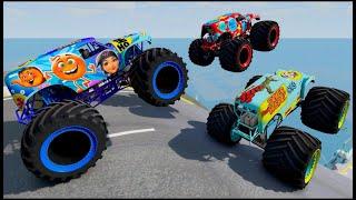 Monster Truck Madness and Obstacle Course Long Jumps and Crashes Beamng drive