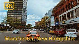 Driving in Downtown Manchester, New Hampshire - 4K60fps