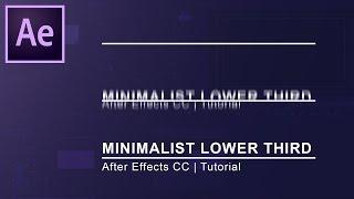 How To Create a Minimalist Lower Third in Adobe After Effects CC