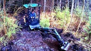 Metsäojan Kaivu Kellfrin ATV minikaivurilla Osa 2 /2. Veto-oja