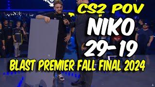 CS2 POV | G2 NiKo (29/19) vs Vitality (Mirage) @ BLAST Premier Fall Final 2024