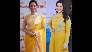 Tamanna vs Mehreen same color dress pics short created by //Sri//