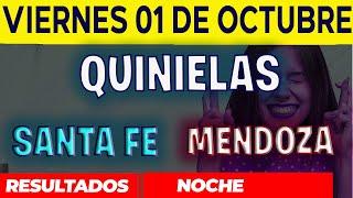 Resultados Quinielas Nocturna de Santa Fe y Mendoza, Viernes 1 de Octubre