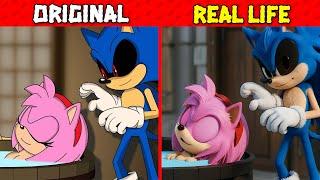 Amy Rose! Sonic.exe Behind You! - Sonic The Hedgehog 3 Animation | Sonic Original vs Plush Toys