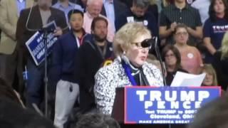 Beverly Goldstein gives the Invocation at a Trump rally