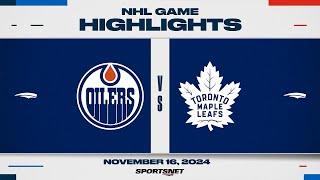 NHL Highlights | Oilers vs. Maple Leafs - November 16, 2024