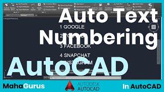 TCOUNT Automatic Text Numbering in Autocad- Auto Text Numbering Autocad Tutorial