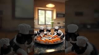 Tiny Sushi Chefs in Action!  #shorts #cooking