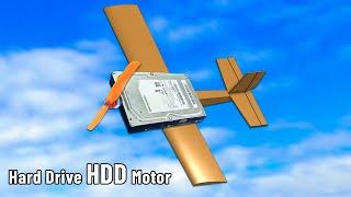 Making RC Airplane Powered By Hard Drive HDD Motor. Does it fly?