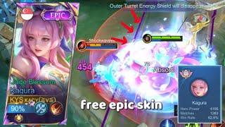 TRYING OUT THE FIRST FREE KAGURA SKIN‼️ Jade Blossom kagura epic gameplay