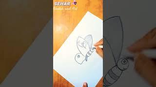 How to Draw Cute Butterfly  - Easy Pencil Sketch #shorts #howtodraw #pencilsketch