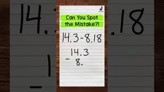 Can You Spot the Mistake? #2 | Subtracting Decimals | Math with Mr. J #Shorts
