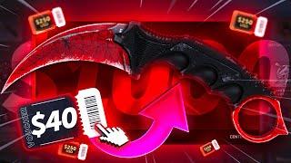 How to Turn $40 Into a KARAMBIT CRIMSON WEB! | KeyDrop Case Opening