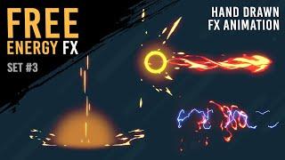 Free Energy-Electricity-Fire-Shot 2D FX animations [Green Screen]