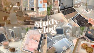 study vlog  stu(dying) for final exams, waking up at 6am, cramming, ipad notes, what I eat, manhwa