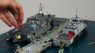 Making San diego harbor diorama (LCS -1 Freedom, LCS-2 Independence)