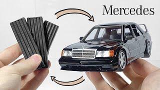 Превращение пластилина в машину, Mercedes 190E, 92 часа работы за 15 минут