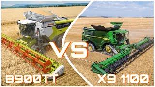 4k-John Deere X9 1100 VS Claas 8900TT - The best combains! 