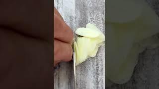 Thinnest Garlic Slices #shorts #satisfyingvideo #knifeskills