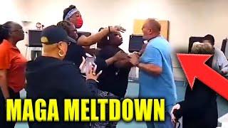 MAGA Moron ASSAULTS Poll Worker As Women HUMILIATE Trump World