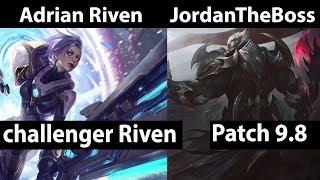 [ Adrian Riven ]  Riven vs Darius [ JordanTheBoss ]  Top  - Adrian Riven Stream Patch 9.8