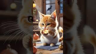 Watch a chubby cat turn spider silk into magical glowing lanterns ️