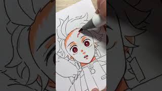 3 marker challenge drawing Tanjiro  from Demon Slayer #animeart #shorts