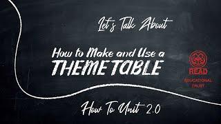 02 How to Make and Use a Theme Table