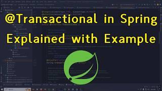 @Transactional Annotation in Spring Boot with Example