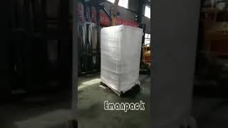 Pallet wrap packer machine with triangle rack