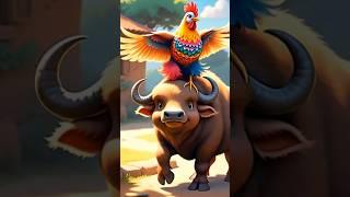Chicken Dancing on a Buffalo: The Funniest Village Duo #funny #viral #shorts #foreveryone